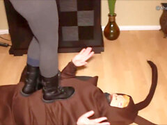 Trampling in boots, boot slave, boots trampling