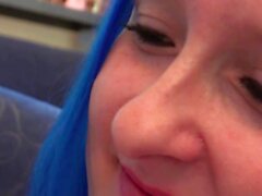 Ugly german blue hair stripper girl get anal fuck backstage