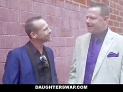 DaughterSwap - Scummy Step Dads Take Advantage Of Their Slutty Daughters