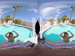 Naughty America Kenna James in VR at the Pool