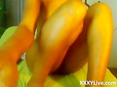 Big ass ebony teen masturbating on her webcam