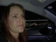 Kinky slut blows an Uber driver in POV interracial porn