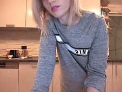 Cute blonde teen solo