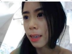 Weird Looking Asian Whore in SHower