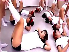 Schoolgirls In Training Dress Making Exercises 2 Of Them Fucked By Guy On The Floor In The Classroom