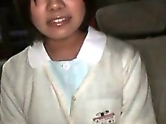 Shy asian teen babe giving handjob and blowjob in a car