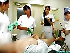 Nurse Sucking Patient Cock Riding On Him Cum To Condom On The Bed In The Surgery