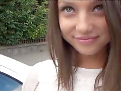 Pretty brunette teen slut Foxy Di ass fucked in public