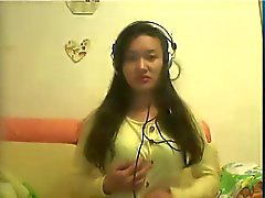 Chinese girl plays on cam