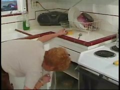 Classic Granny Diane Richards banged in kitchen