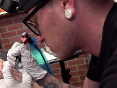 The White twins get tattoos then suck a big dick