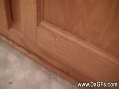 Fucking and squirting in the bathroom