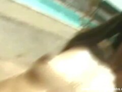 Asian By The Pool Wet Handjob