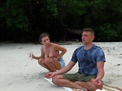 Meditation on the beach ended with a blowjob