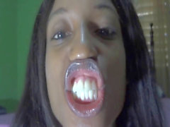 Teeth fetish, ebony pissing, mouth vore fetish