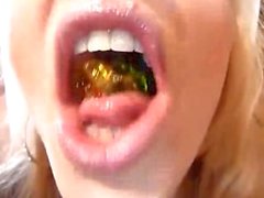Girl eating gummies
