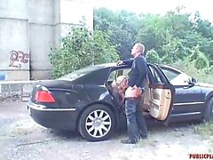 Busty blonde fucked in and out of the car