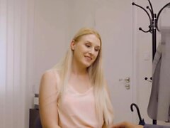 VIP4K. Blonde has playful mood for office sex