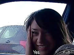 Russian amateur babe bangs in public pov