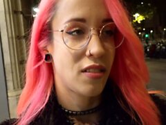 german scout - crazy pink hair girl pickup and fuck for cash