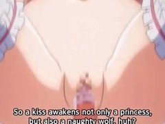 Crazy anime slut sucks two dicks