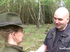 German old Granny fuck outdoor by younger Man