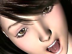 Brunette 3D anime cutie gets fucked