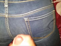 Cum covered ass in AE jeans