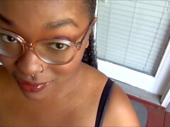 Ebony blowjob, ebony glasses, black glasses