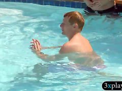 Horny swingers wild party and had oral sex by the pool