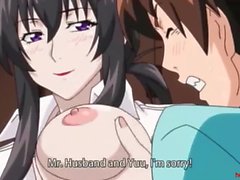 Busty anime MILF fucks a schoolboy gamer - Uncensored Scene