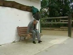 Sandra Brust fucks a stranger on a bench