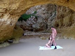 german skinny brunette slut hardcore on public beach