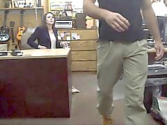 Customers wife sucks cock and pounded at the pawnshop