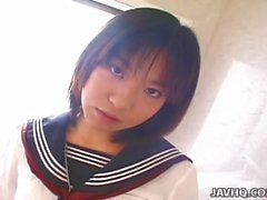 Pretty Japanese schoolgirl cumfaced uncensored