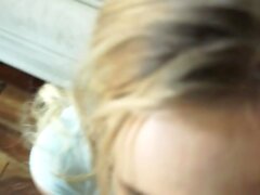 POV stepdaughter gives head during sex