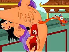 King of the Hill gags Peggy + Mulan dildoes pussy
