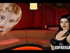 Two hot 3d sluts suck a guys cock in the night club