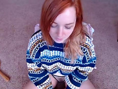 Chubby teen redhead masturbation blowjob and sex