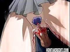 Purple-haired hentai slut with a pair of magnificent boobs gets deflowered
