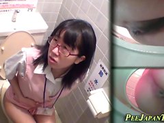 Asian pees in public wc