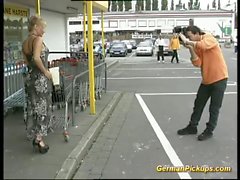 German lady is picked up at store