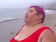 Super fat beach patrol babe greasy pussy pumping fun