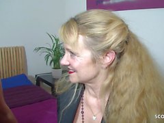 German Redhead Mature Wife at First FFM Threesome in Casting