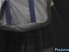 Japanese teen public piss